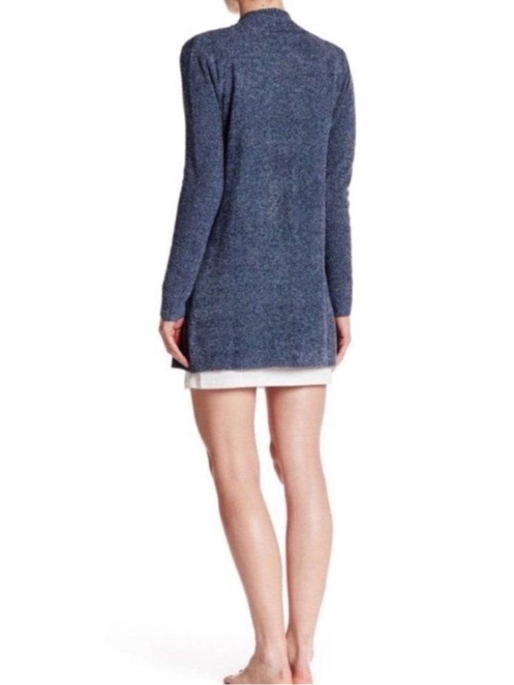 Barefoot Dreams Navy Blue Open-Front Draped Cardigan Large XL - Picture 3 of 9